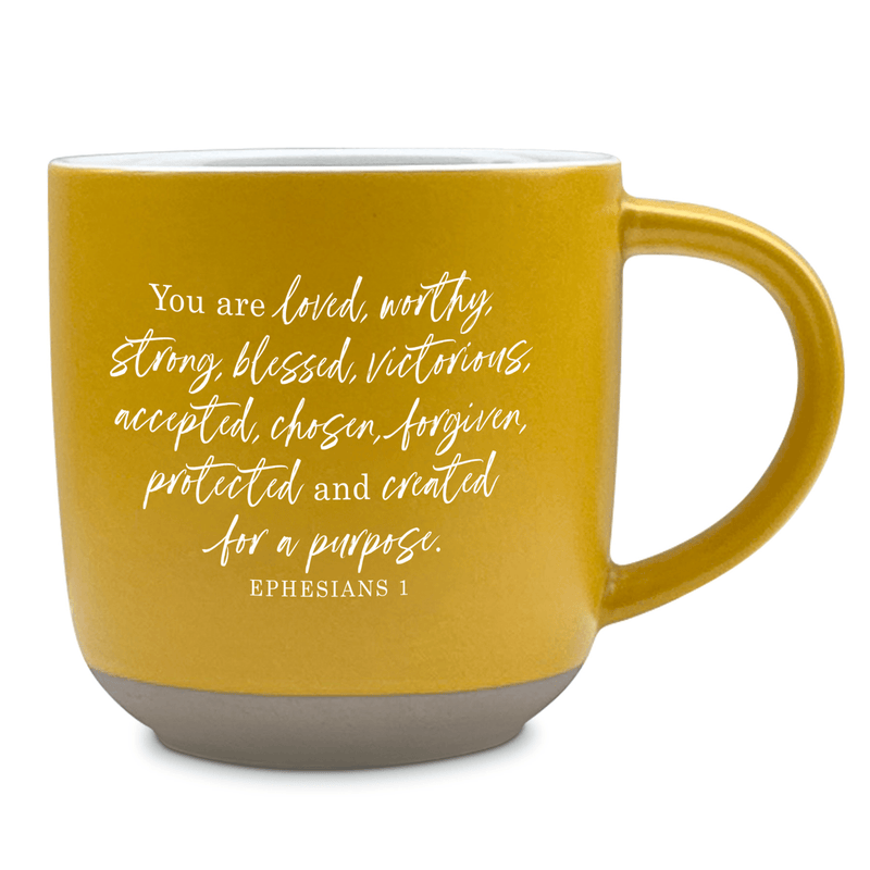 Ephesians 1™ Yellow Affirmation Mug – Identity, Joy, and Grace in Every Sip