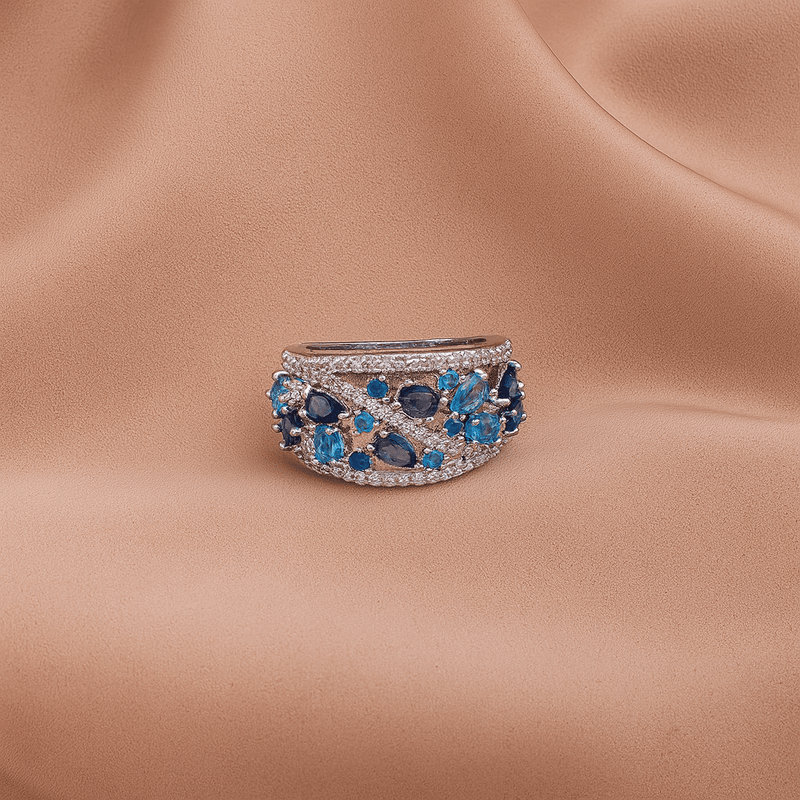 Blue Beam Ring | Elegant Jewelry by Drop Charm