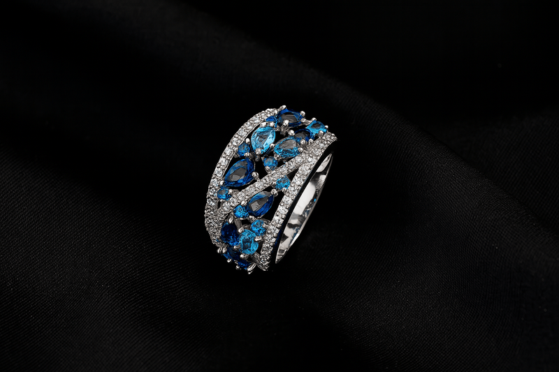 Blue Beam Ring | Elegant Jewelry by Drop Charm