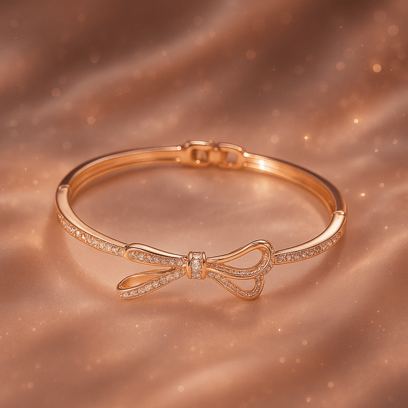 Blush Bow Bracelet | Elegant Jewelry by Drop Charm