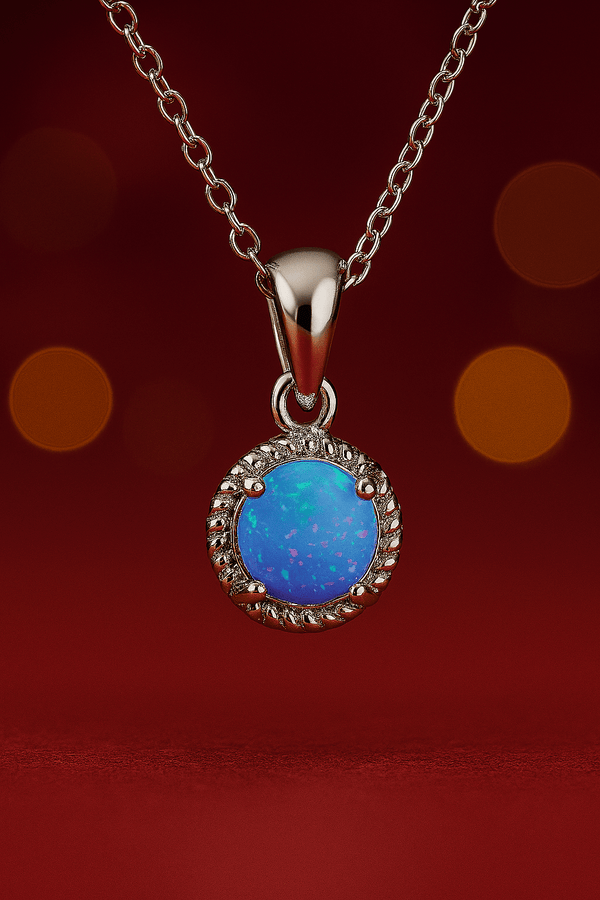 Celestial Opal Necklace – 925 Sterling Silver | Elegant Jewelry by Drop Charm