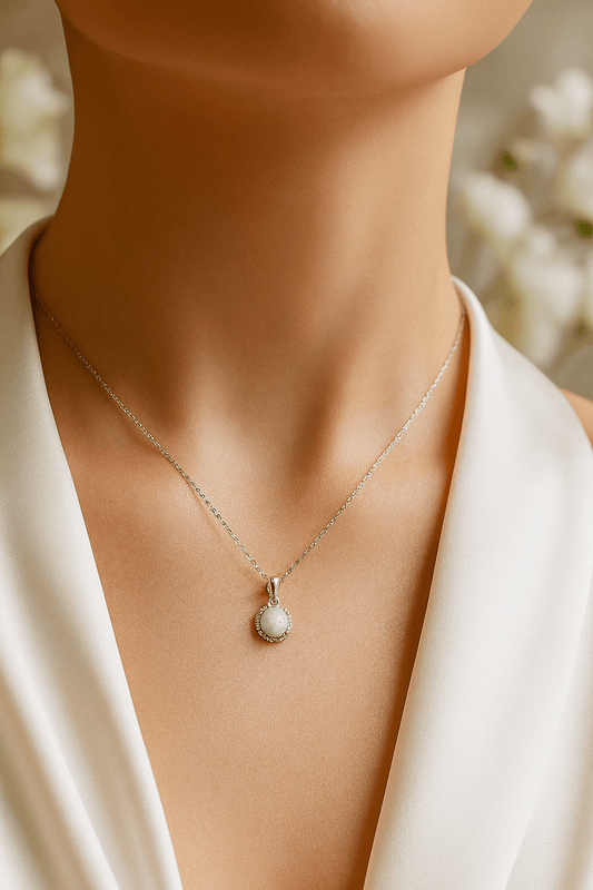 Celestial Opal Necklace – 925 Sterling Silver | Elegant Jewelry by Drop Charm