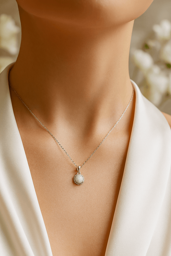 Celestial Opal Necklace – 925 Sterling Silver | Elegant Jewelry by Drop Charm