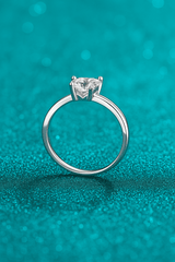 Forever Heart Moissanite Ring - 925 Sterling Silver | Elegant Jewelry by Drop Charm
