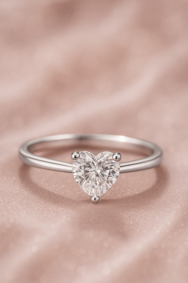 Forever Heart Moissanite Ring - 925 Sterling Silver | Elegant Jewelry by Drop Charm