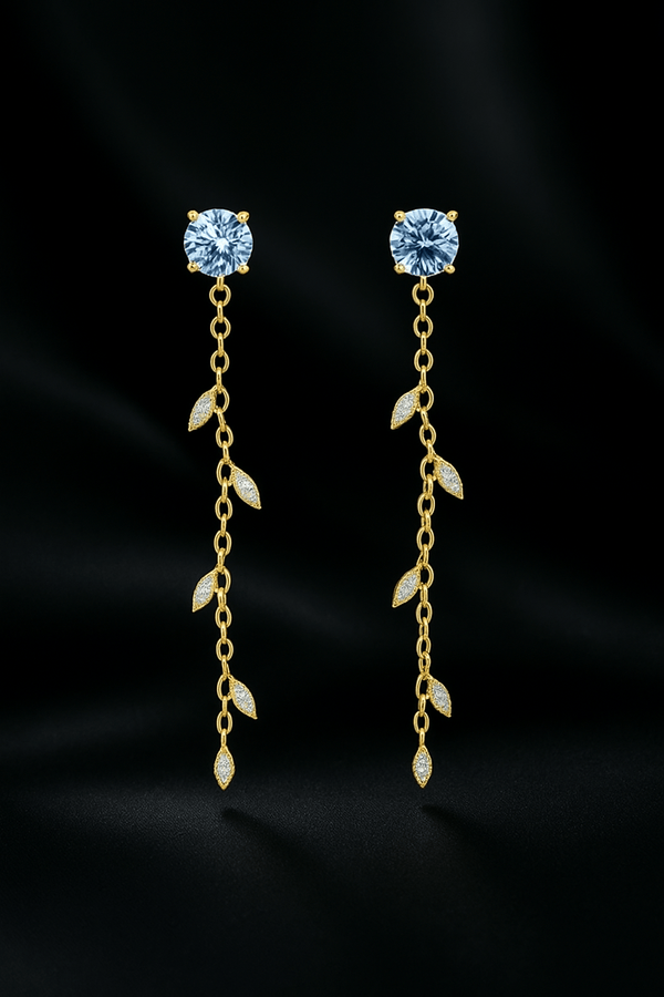 Gilded Leaf – 925 Sterling Silver Earrings | Elegant Jewelry by Drop Charm