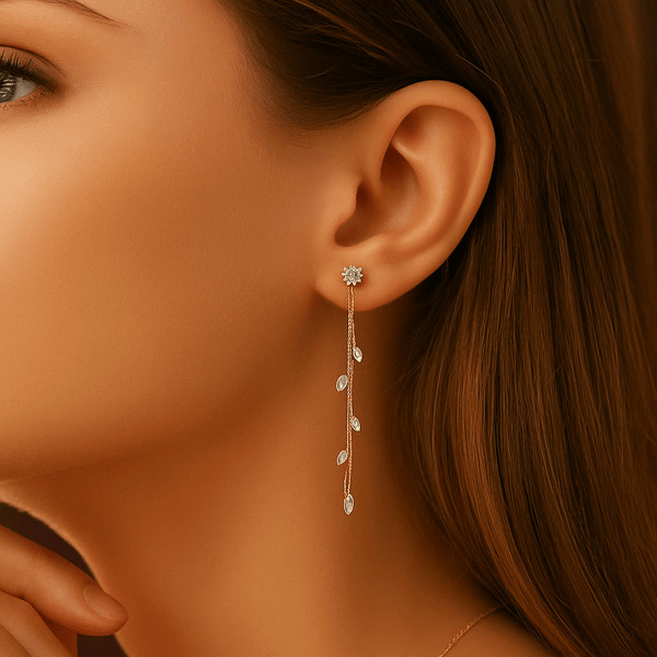Gilded Leaf – 925 Sterling Silver Earrings | Elegant Jewelry by Drop Charm