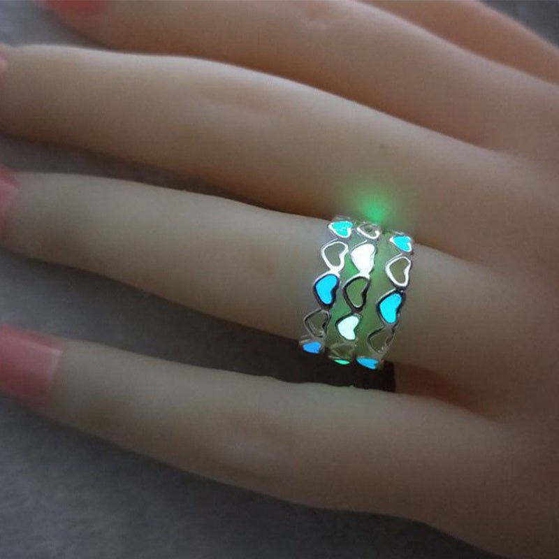 Glow in the Dark Heart Ring | Elegant Jewelry by Drop Charm