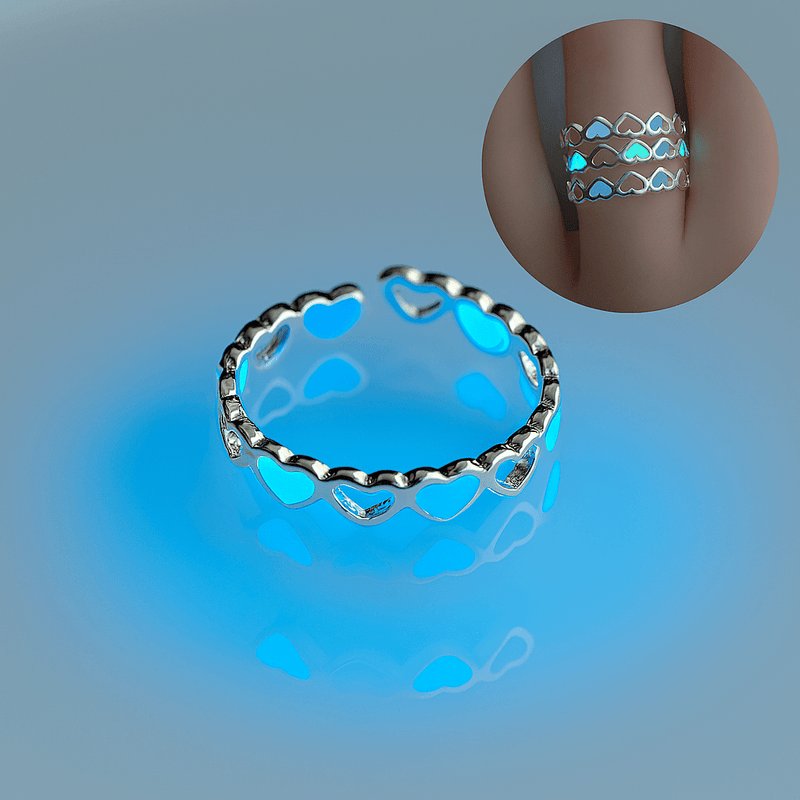 Glow in the Dark Heart Ring | Elegant Jewelry by Drop Charm