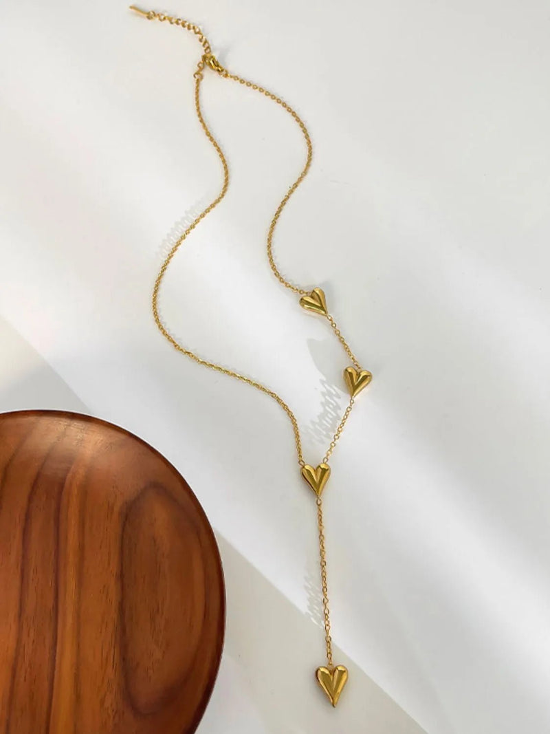 Golden Cascade Heart Necklace | Elegant Jewelry by Drop Charm