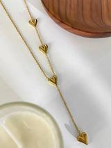 Golden Cascade Heart Necklace | Elegant Jewelry by Drop Charm