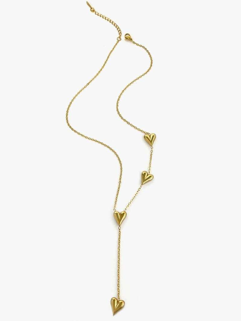 Golden Cascade Heart Necklace | Elegant Jewelry by Drop Charm