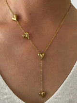 Golden Cascade Heart Necklace | Elegant Jewelry by Drop Charm