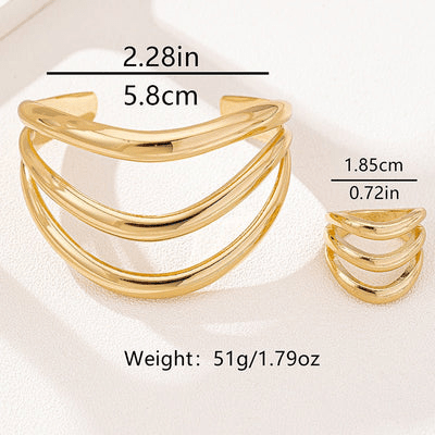 Golden Curve Set | Elegant Jewelry by Drop Charm