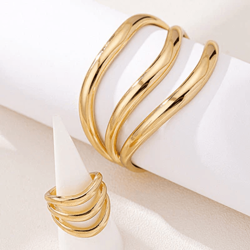 Golden Curve Set | Elegant Jewelry by Drop Charm