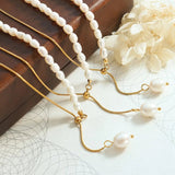 Golden Grace Pearl Necklace | Elegant Jewelry by Drop Charm