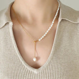Golden Grace Pearl Necklace | Elegant Jewelry by Drop Charm