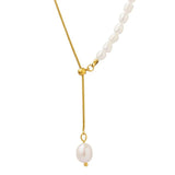 Golden Grace Pearl Necklace | Elegant Jewelry by Drop Charm