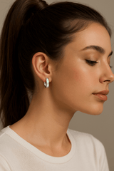 Light Catcher Hoops – 925 Sterling Silver & Opal | Elegant Jewelry by Drop Charm