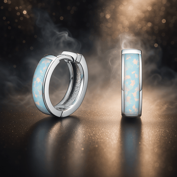 Light Catcher Hoops – 925 Sterling Silver & Opal | Elegant Jewelry by Drop Charm