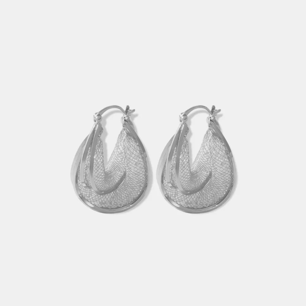 Luxe Curve Hoops – Glass Stone Edition | Elegant Jewelry by Drop Charm