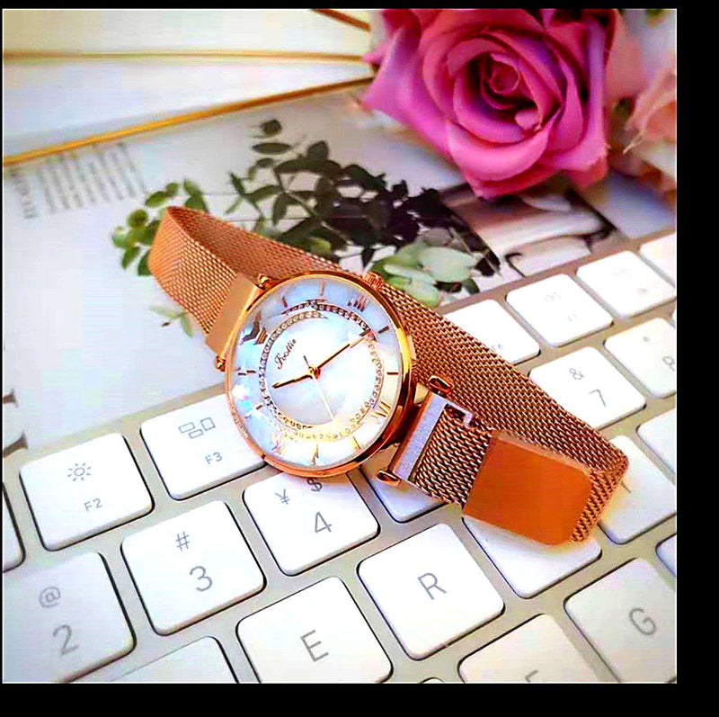 Magnetic Mesh Watch | Elegant Jewelry by Drop Charm