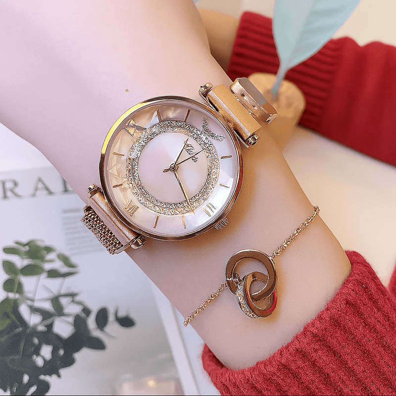 Magnetic Mesh Watch | Elegant Jewelry by Drop Charm