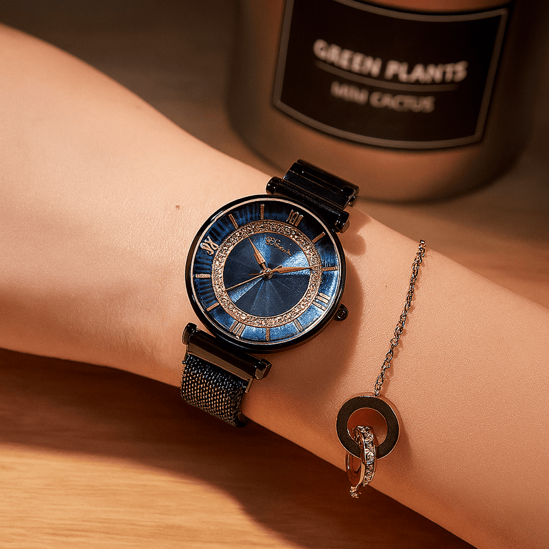 Magnetic Mesh Watch | Elegant Jewelry by Drop Charm