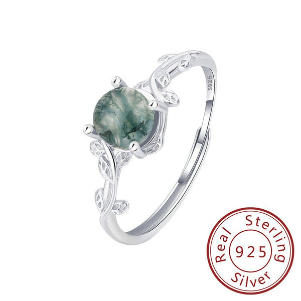 Moss Agate Ring | Elegant Jewelry by Drop Charm