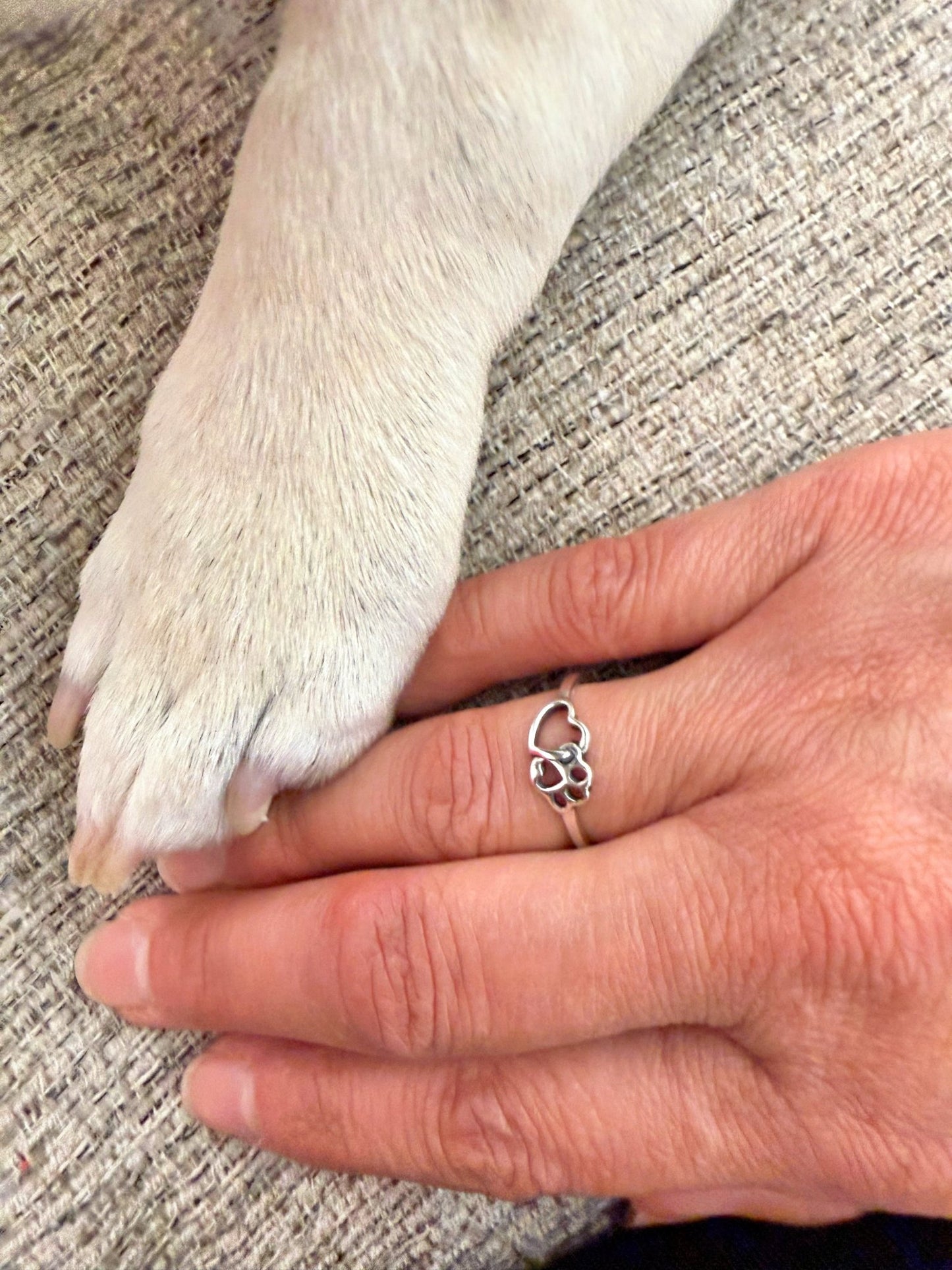 Pawprints on My Heart – 925 Sterling Silver Ring | Elegant Jewelry by Drop Charm