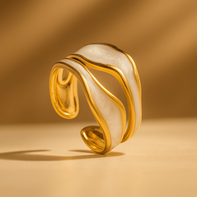 Pearly Wave Ring | Elegant Jewelry by Drop Charm