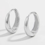 Pure Shine Huggie Earrings — 925 Sterling Silver | Elegant Jewelry by Drop Charm