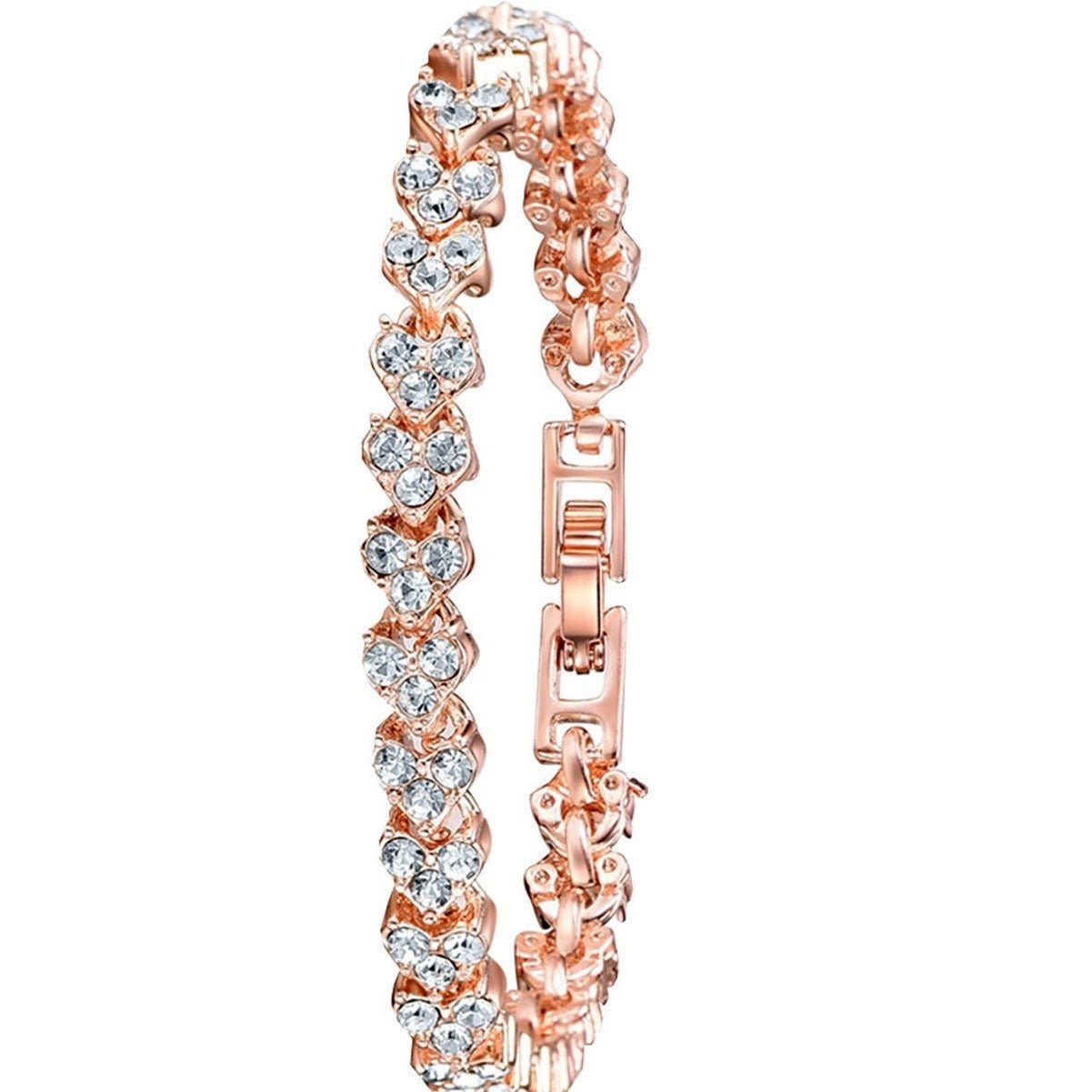 Rose Gold Luxe Timepiece & Crystal Bracelet Set | Elegant Jewelry by Drop Charm