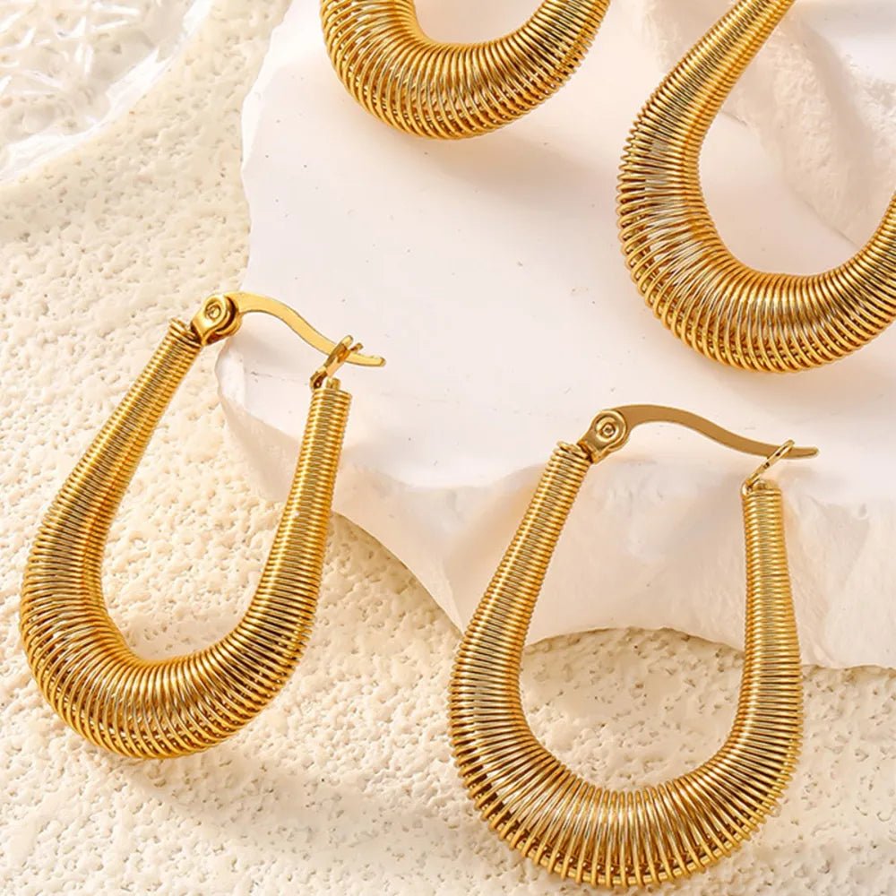 Sleek Curve Hoops | Elegant Jewelry by Drop Charm