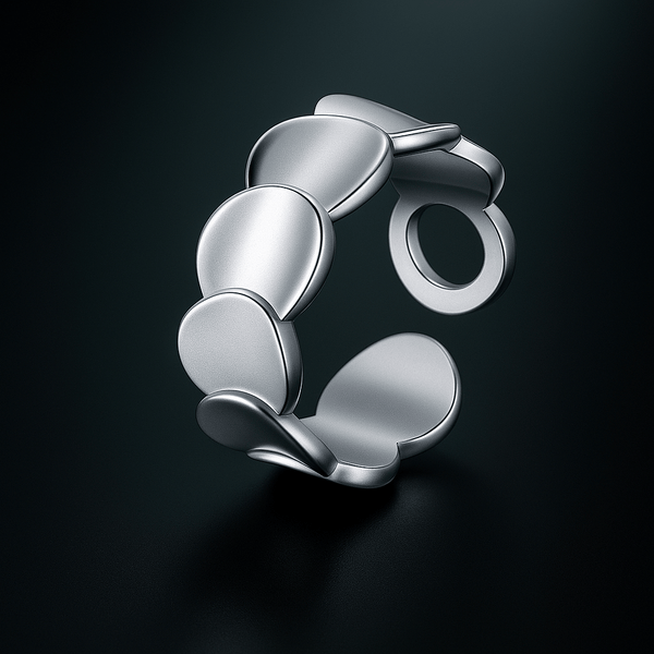 The Silver Scale Ring – Adjustable 925 Sterling Silver | Elegant Jewelry by Drop Charm
