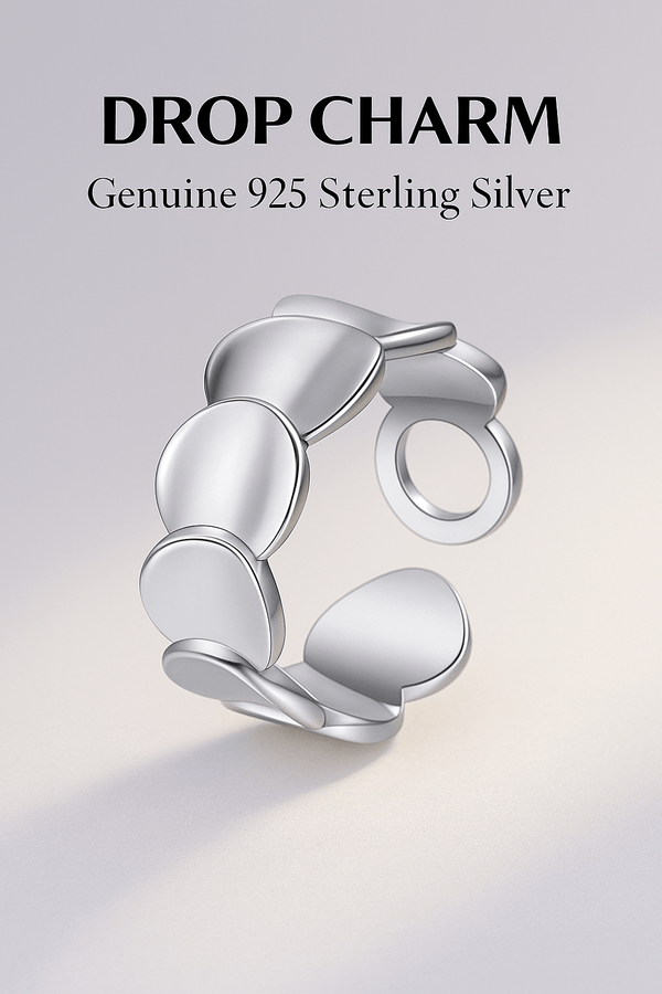 The Silver Scale Ring – Adjustable 925 Sterling Silver | Elegant Jewelry by Drop Charm