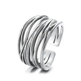 Winding Lines Ring – 925 Sterling Silver | Elegant Jewelry by Drop Charm