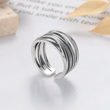 Winding Lines Ring – 925 Sterling Silver | Elegant Jewelry by Drop Charm