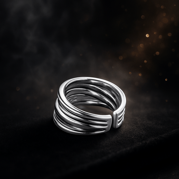 Winding Lines Ring – 925 Sterling Silver | Elegant Jewelry by Drop Charm